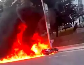 Ankara'da Motosiklet Yanıyor!