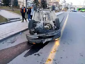 Ankara Keçiören'de Takla Atan Otomobil!
