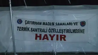 Maden İşçileri Kar Yağışında Direniyor