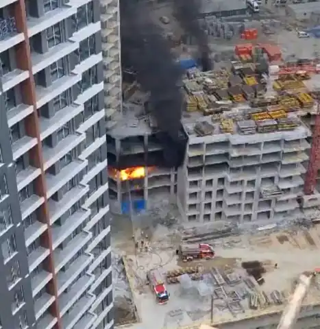 Ankara'da İnşaat Halindeki Binede Yangın!