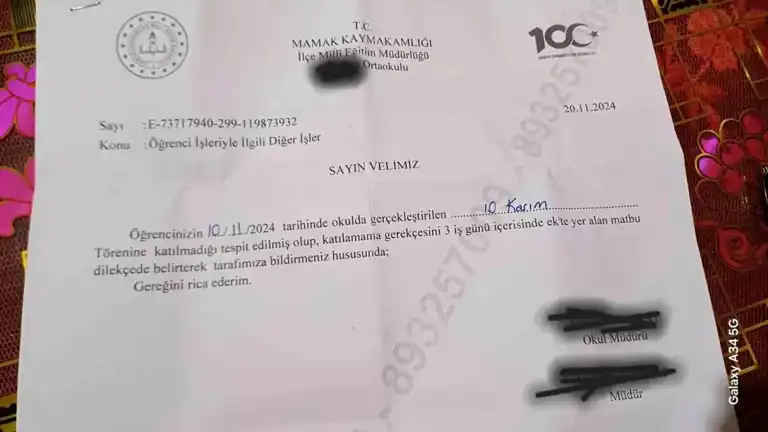 Törene Gitmeyen Öğrenciye Tebligat!